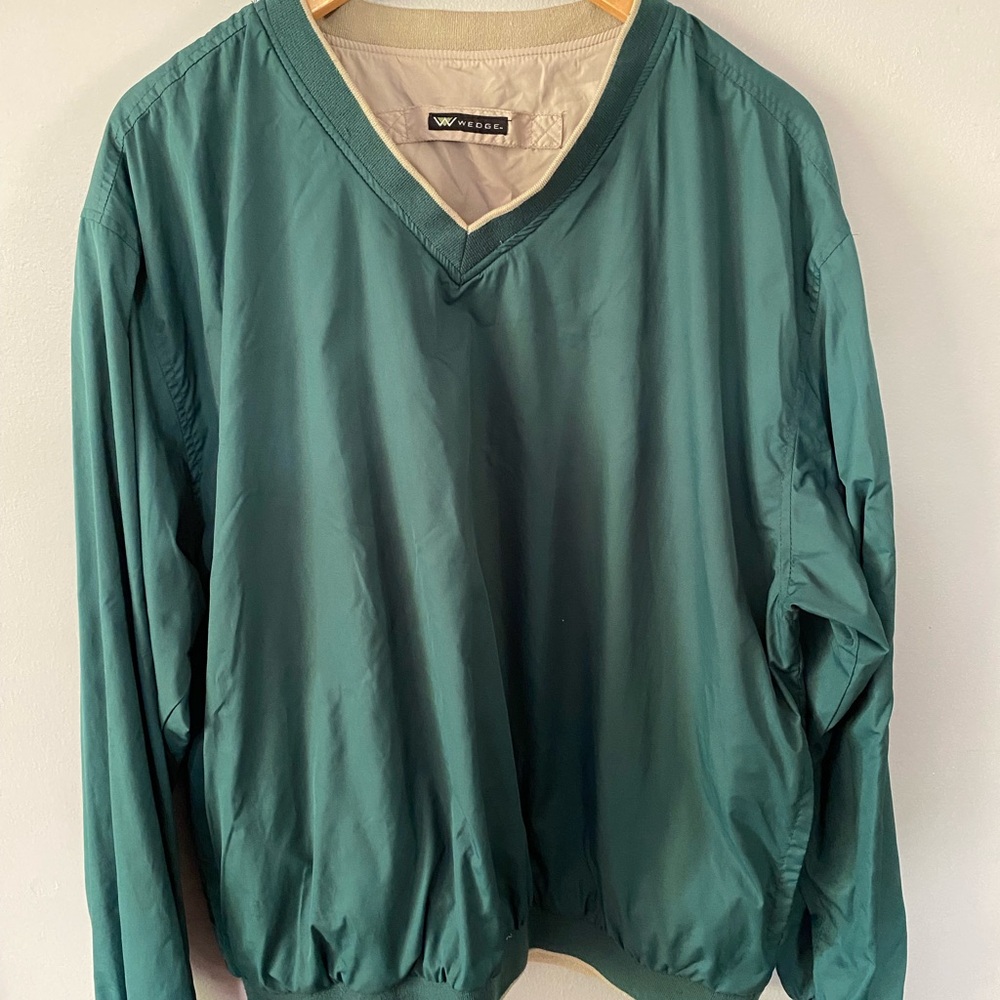 Wedge‎ golf pullover REVERSIBLE green/beige lightweight men’s size large